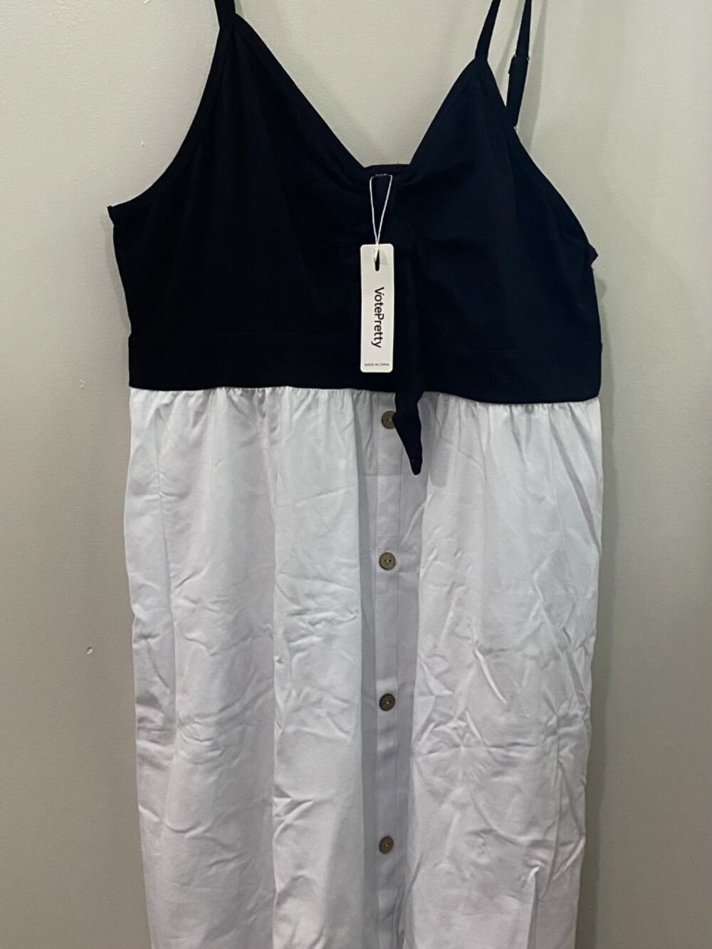 NWT VotePretty Black and White Spaghetti Strap Midi Dress XXL